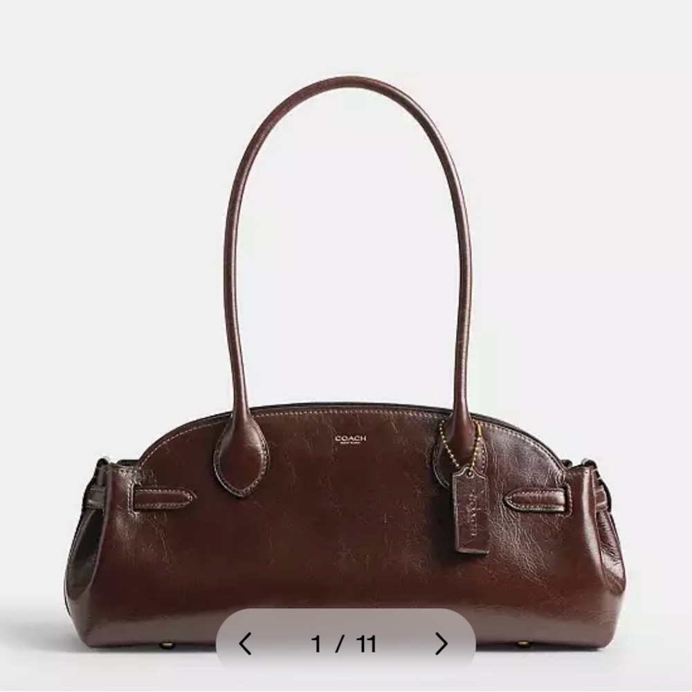 Coach Dark Brown Leather Shoulder Bag